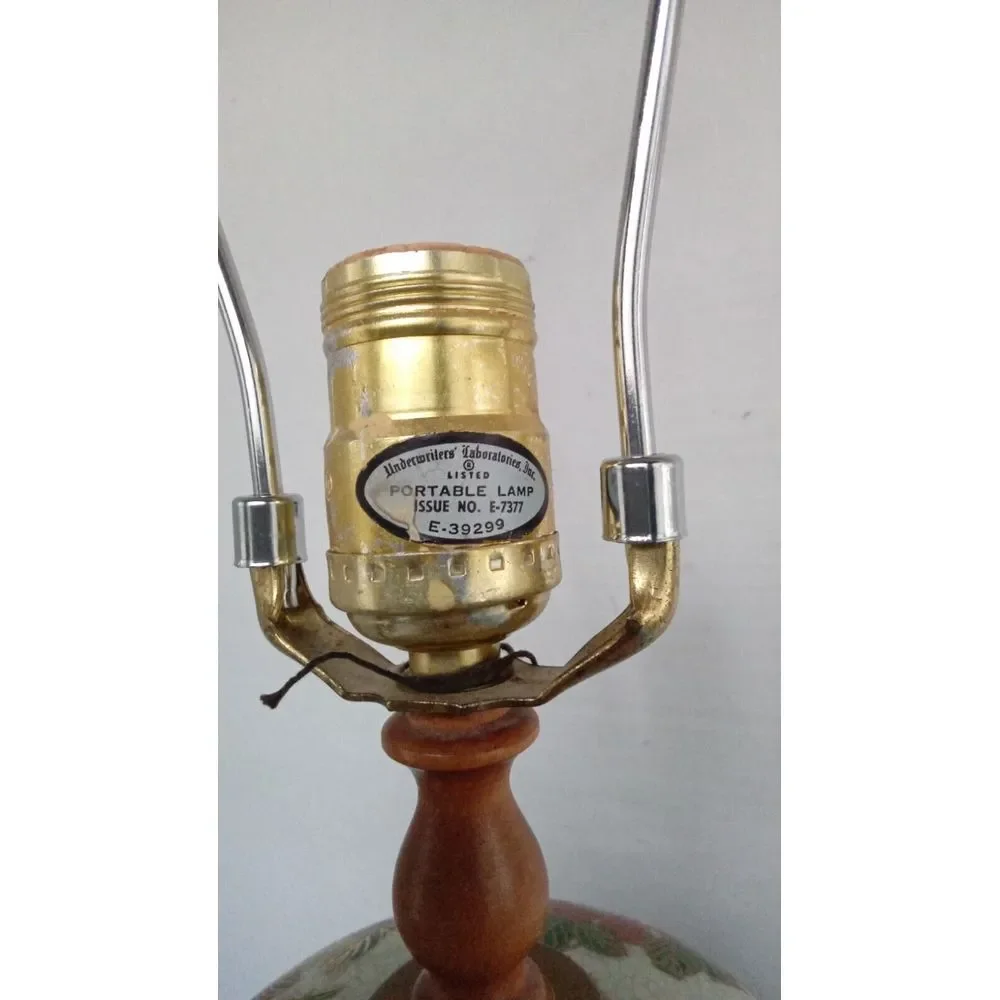Vintage Floral Ginger Jar Lamp Asian Style Table Lamp Bedside Accent Decor‎